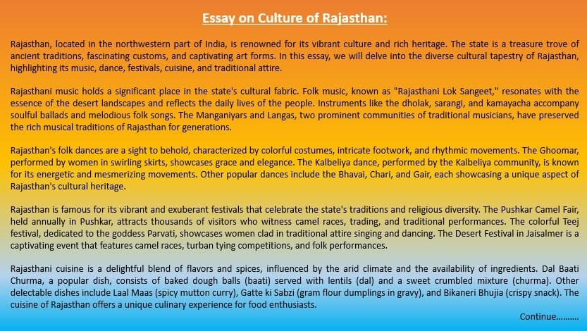 culture of rajasthan essay in english